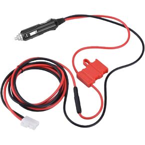 12V DC Power Cord Cable Cigarette Lighter Plug, Double Plug Jumper Compatible for Kenwood Icom Yaesu Mobile Radio