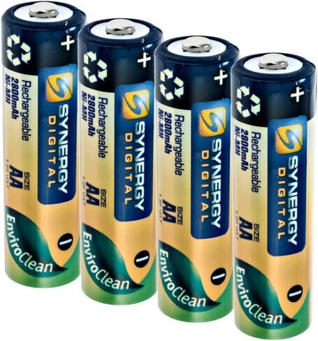 بطاريات Synergy Digital AA، 4 عبوات، سعة عالية جدًا، بطاريات مزدوجة A قابلة للشحن (Ni-MH، 1.25 فولت، 2800 مللي أمبير في الساعة) in Saudi Arabia