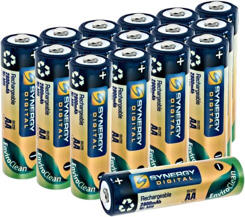 بطاريات Synergy Digital AA، 4 عبوات، سعة عالية جدًا، بطاريات مزدوجة A قابلة للشحن (Ni-MH، 1.25 فولت، 2800 مللي أمبير في الساعة) in Saudi Arabia