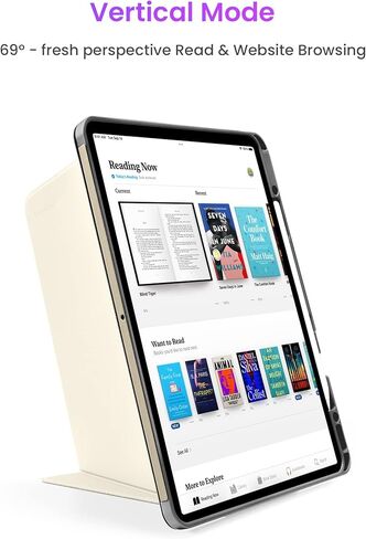 حافظة Tomtoc عمودية iPad Pro ثلاثية الوضع لجهاز iPad Pro 12.9 بوصة الجيل السادس/الخامس (M2&M1)، حافظة واقية مع حامل أقلام iPad، مسند مغناطيسي لـ 3 أوضاع استخدام، تدعم الشحن اللاسلكي لقلم iPad in Kuwait