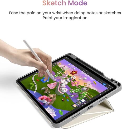 حافظة Tomtoc عمودية iPad Pro ثلاثية الوضع لجهاز iPad Pro 12.9 بوصة الجيل السادس/الخامس (M2&M1)، حافظة واقية مع حامل أقلام iPad، مسند مغناطيسي لـ 3 أوضاع استخدام، تدعم الشحن اللاسلكي لقلم iPad in Kuwait