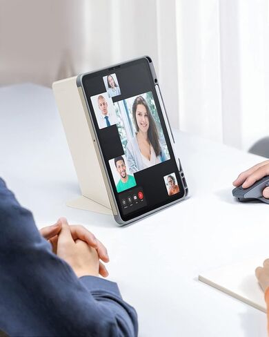 حافظة Tomtoc عمودية iPad Pro ثلاثية الوضع لجهاز iPad Pro 12.9 بوصة الجيل السادس/الخامس (M2&M1)، حافظة واقية مع حامل أقلام iPad، مسند مغناطيسي لـ 3 أوضاع استخدام، تدعم الشحن اللاسلكي لقلم iPad in Kuwait