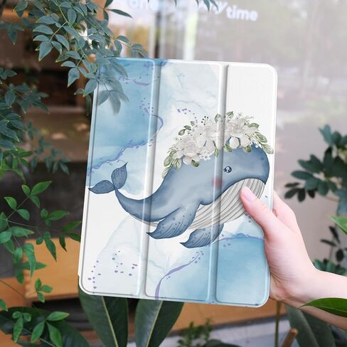 Case for Samsung Galaxy Tab S6 Lite 10.4 inch 2022/2020 Released SM-P610/P613/P615/P619, Tablet Case with S Pen Holder & Soft TPU Back Cover & Auto Wake/Sleep, Flower Whale in Saudi Arabia