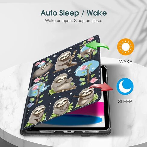 حافظة لجهاز iPad Air 11 بوصة M2 2024، iPad Air 6th Gen/iPad Air 5th Gen 2022/Air 4th 2020 10.9 بوصة، غطاء حامل ذكي متعدد الزوايا للنوم/الاستيقاظ التلقائي، قطة لطيفة in Saudi Arabia