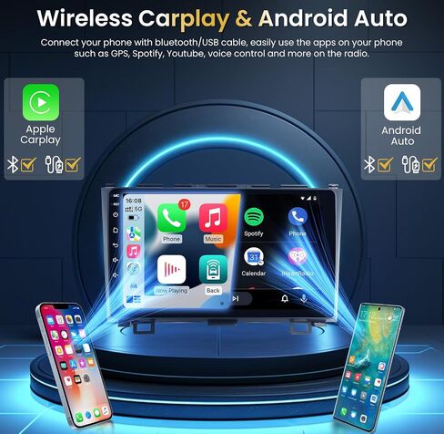 Car Radio for Honda CRV 2007-2011 Stereo: 4G+32G 9" Android 13 Wireless carplay & Android Auto, 1280 * 800 HD Touch Screen, 5G WiFi 5.0 Bluetooth DSP GPS SWC Mirror Link FM &1080P Backup Camera in Saudi Arabia
