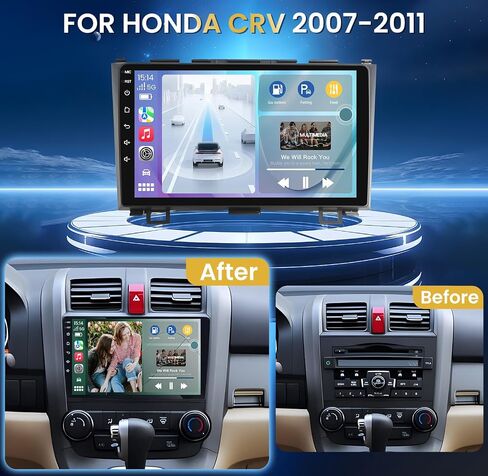 Car Radio for Honda CRV 2007-2011 Stereo: 4G+32G 9" Android 13 Wireless carplay & Android Auto, 1280 * 800 HD Touch Screen, 5G WiFi 5.0 Bluetooth DSP GPS SWC Mirror Link FM &1080P Backup Camera in Saudi Arabia