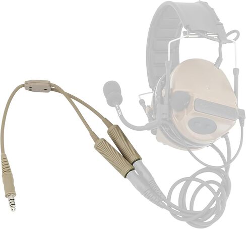 HEARFALCOM Tactical Dual Pass to Single Pass Cable Headset Adapter Compatible with Comtac SORDIN Tactical Headset for Hunting Shooting (BK) in Kuwait