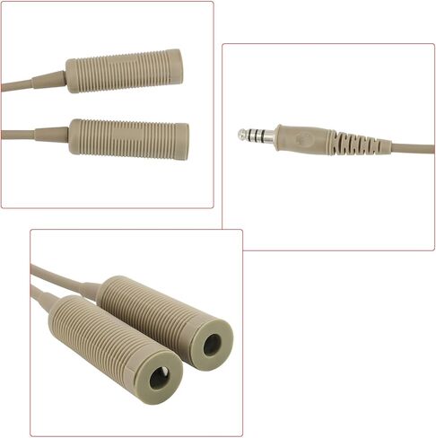 HEARFALCOM Tactical Dual Pass to Single Pass Cable Headset Adapter Compatible with Comtac SORDIN Tactical Headset for Hunting Shooting (BK) in Kuwait