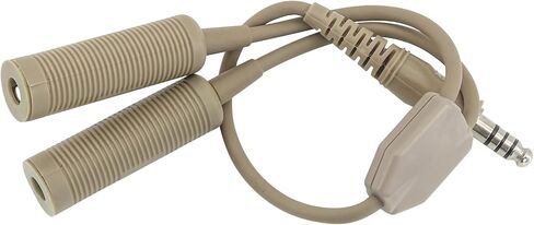 HEARFALCOM Tactical Dual Pass to Single Pass Cable Headset Adapter Compatible with Comtac SORDIN Tactical Headset for Hunting Shooting (BK) in Kuwait