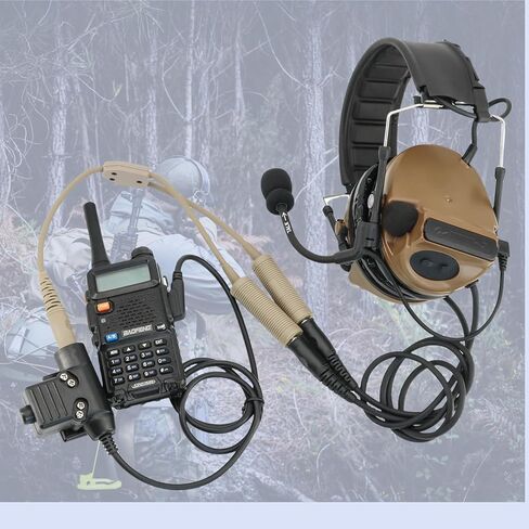 HEARFALCOM Tactical Dual Pass to Single Pass Cable Headset Adapter Compatible with Comtac SORDIN Tactical Headset for Hunting Shooting (BK) in Kuwait