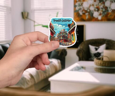 (3 قطع) ملصق French Quarter New Orleans Louisiana - ملصق حقيبة السفر - ملصقات الأمتعة - ملصقات الكمبيوتر المحمول - ملصقات الكمبيوتر المحمول - ملصق سفر سياتل - ملصق مجلة - هدية مضحكة (مقاس 3 بوصات) in Kuwait