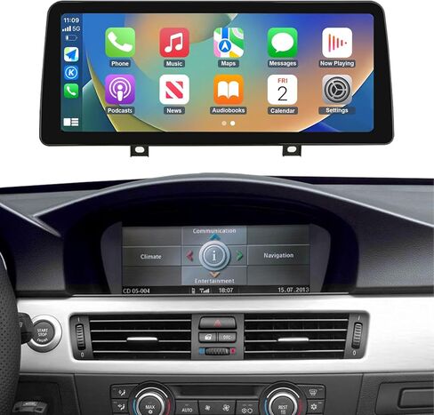 جهاز استقبال راديو السيارة من NINETOM مقاس 12.3 بوصة يعمل باللمس لاسلكي CarPlay Android Auto الوسائط المتعددة لنظام BMW 3 Series CCC، E90/E91/E92/E93 (2005-2008) in Kuwait