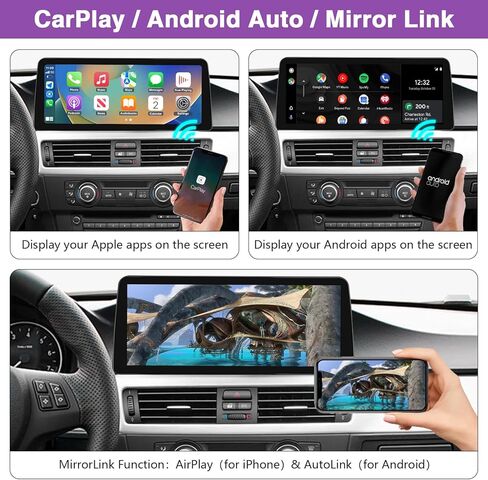 جهاز استقبال راديو السيارة من NINETOM مقاس 12.3 بوصة يعمل باللمس لاسلكي CarPlay Android Auto الوسائط المتعددة لنظام BMW 3 Series CCC، E90/E91/E92/E93 (2005-2008) in Kuwait