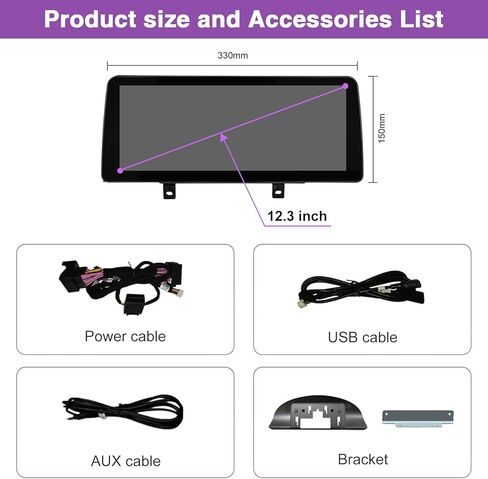 جهاز استقبال راديو السيارة من NINETOM مقاس 12.3 بوصة يعمل باللمس لاسلكي CarPlay Android Auto الوسائط المتعددة لنظام BMW 3 Series CCC، E90/E91/E92/E93 (2005-2008) in Kuwait