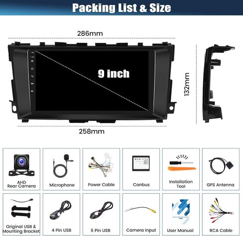 [2+64G] AMprime Android 13 Car Stereo for Nissan Teana Altima 2013-2018 with Wireless Carplay&Android Auto,9 Inch Touch Screen Car Radio with Bluetooth FM/RDS HiFi WiFi GPS Dual USB+Backup Camera in Saudi Arabia
