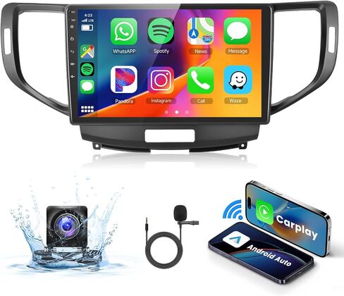 لهوندا Spirior 09-13/أكورد 08-12/أكورا TSX 08-14 ستيريو راديو السيارة أندرويد، Carplay اللاسلكي Android Auto 9 بوصة شاشة تعمل باللمس بلوتوث جهاز استقبال صوت السيارة GPS واي فاي كاميرا احتياطية FM/RDS HiFi SWC in Saudi Arabia