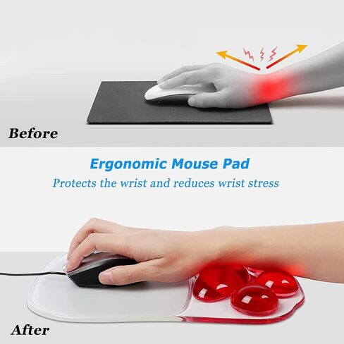 Mouse Pad Ergonomic Cute Cat Paw Mouse Pads with Wrist Support Cushion Soft Silicone Wrist Rests with Non-Slip PU Base, Mousepad Mouse Mat for Laptop Computer Home Office Working Gaming Desk Decor in Saudi Arabia