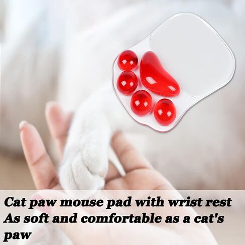 Mouse Pad Ergonomic Cute Cat Paw Mouse Pads with Wrist Support Cushion Soft Silicone Wrist Rests with Non-Slip PU Base, Mousepad Mouse Mat for Laptop Computer Home Office Working Gaming Desk Decor in Saudi Arabia