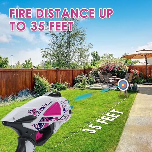 لعبة رمي السهام الرغوية المتفجرة من بينك توي مع 8 فتحات إطلاق نار و20 رصاصة، لعبة إطلاق نار خارجية للأطفال، هدية عيد ميلاد للفتيات فوق 8 سنوات in Kuwait