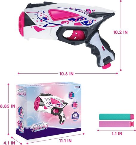 لعبة رمي السهام الرغوية المتفجرة من بينك توي مع 8 فتحات إطلاق نار و20 رصاصة، لعبة إطلاق نار خارجية للأطفال، هدية عيد ميلاد للفتيات فوق 8 سنوات in Kuwait