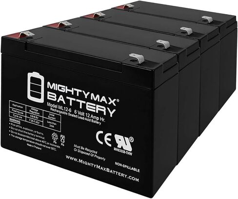 ML12-6F2-6 Volt 12 AH, F2 Terminal, Rechargeable SLA AGM Battery- PACK OF 10 in Saudi Arabia