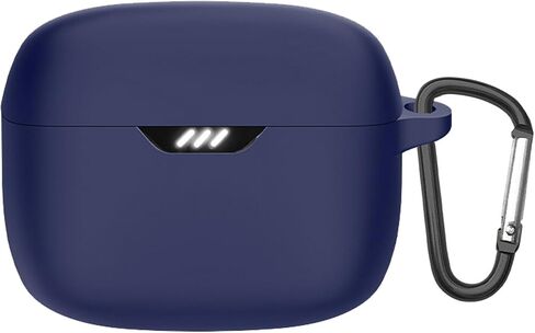 غطاء لسماعات الأذن اللاسلكية JBL Tune Beam من مادة السيليكون، مقاوم للصدمات، فريد من نوعه، حماية محمولة مع حلقة تسلق (أسود) in Saudi Arabia