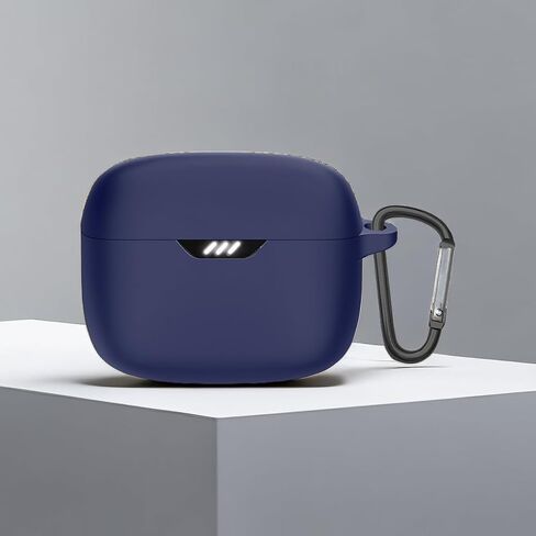 غطاء لسماعات الأذن اللاسلكية JBL Tune Beam من مادة السيليكون، مقاوم للصدمات، فريد من نوعه، حماية محمولة مع حلقة تسلق (أسود) in Saudi Arabia