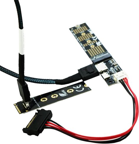 كابل تمديد Sintech M.2 NVME PCIe 4.0، بطاقة موسع NGFF M-Key PCIe SSD مع كابل OCuLink SFF-8611 PCI-Express 4i 50 سم in Saudi Arabia