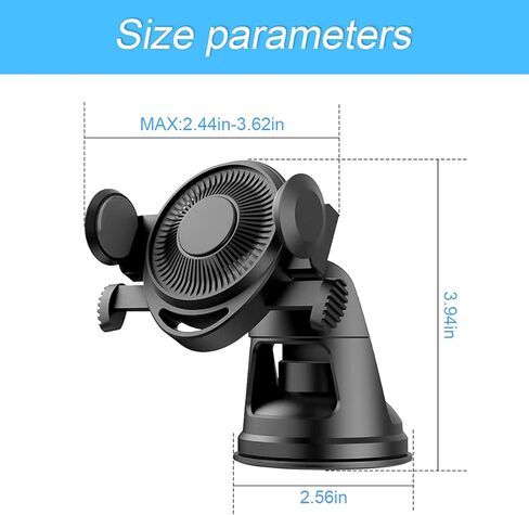 Car Phone Mount, 360°Adjustable Car Phone Holder with Enhanced Suction Cup for Dashboard Windshield, Compatible with iPhone 11/11 Pro/Pro Max/12/12 Pro, Samsung Galaxy (Gray) in Saudi Arabia