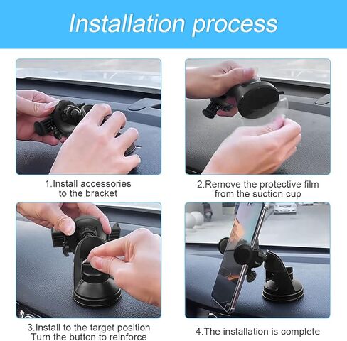 Car Phone Mount, 360°Adjustable Car Phone Holder with Enhanced Suction Cup for Dashboard Windshield, Compatible with iPhone 11/11 Pro/Pro Max/12/12 Pro, Samsung Galaxy (Gray) in Saudi Arabia