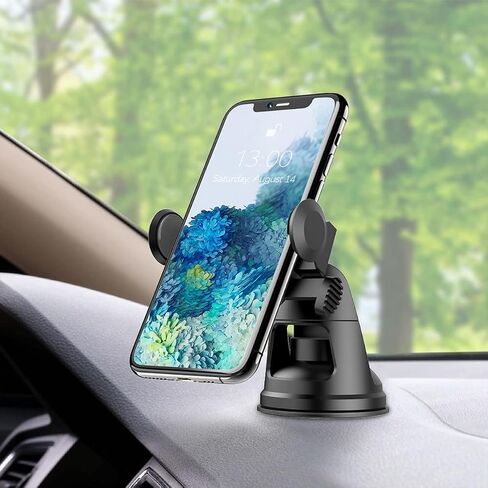 Car Phone Mount, 360°Adjustable Car Phone Holder with Enhanced Suction Cup for Dashboard Windshield, Compatible with iPhone 11/11 Pro/Pro Max/12/12 Pro, Samsung Galaxy (Gray) in Saudi Arabia