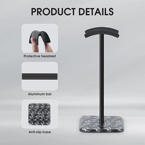 FEIYING Headphone Stand Headset Stand, Headphones Holder, Aluminum Support & Protective Headrest Gaming Headset Holder Hanger Hook Stands Accessories for Desk in Saudi Arabia