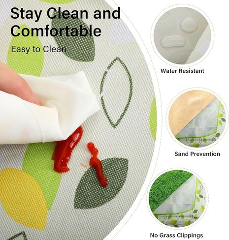 YU FENG بطانيات تخييم قابلة للطي مصنوعة من القماش القطني الأخضر مقاومة للماء ومقاومة للرمل في الهواء الطلق للشاطئ وحقيبة يد خفيفة الوزن بطانية نزهة للربيع والصيف (60 × 80 بوصة) in Kuwait