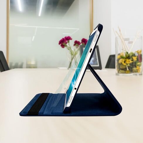 Case for Samsung Galaxy Tab A 9.7 inch 2015 (SM-T550 T555 SM-P550 P555) - 360 Degree Rotating Stand Case Smart Protective Cover,with Stylus Pen,Screen Film (Deep Blue) in Kuwait