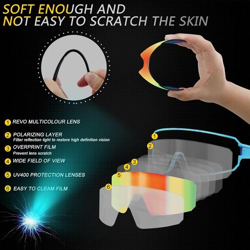 نظارات سبوزون المستقطبة لركوب الدراجات للرجال والنساء، نظارات شمسية للدراجات UV400 - نظارات رياضية لركوب الدراجات والبيسبول والجري MTB in Kuwait