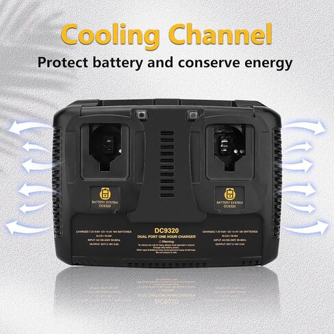 Munikind Dual Fast Charger Compatible with Dewalt Battery Charger 7.2V 12V 14.4V 18V NI-CD NI-MH Battery DC9096 DC9098 DC9099 DC9091 DC9071 in Kuwait