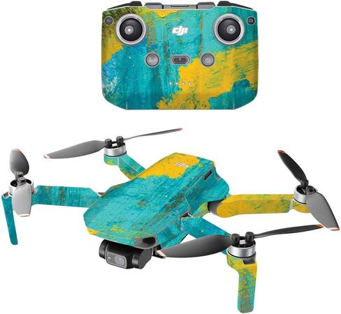 MightySkins متوافقة مع طائرة DJI Mini 2 المحمولة بدون طيار - أزرق أكريليك | غطاء ملتف واقٍ ومتين وفريد ​​من نوعه من الفينيل | سهل التطبيق والإزالة وتغيير الأنماط | صنع في الولايات المتحدة الأمريكية in Saudi Arabia