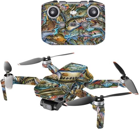 MightySkins متوافقة مع طائرة DJI Mini 2 المحمولة بدون طيار - أزرق أكريليك | غطاء ملتف واقٍ ومتين وفريد ​​من نوعه من الفينيل | سهل التطبيق والإزالة وتغيير الأنماط | صنع في الولايات المتحدة الأمريكية in Saudi Arabia