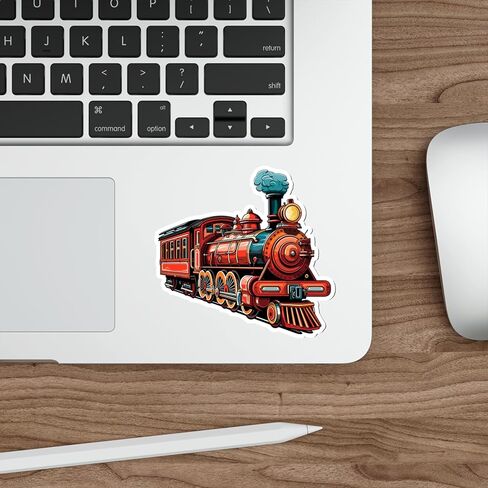 Vintage Train Sticker Window Souvenir Decal Vinyl Small Waterproof Bottle Mug Passport Book Scrapbook Notebook Laptop Tumbler Skateboard Computer Phone Size 4" Gift ID44990 in Saudi Arabia