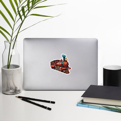 Vintage Train Sticker Window Souvenir Decal Vinyl Small Waterproof Bottle Mug Passport Book Scrapbook Notebook Laptop Tumbler Skateboard Computer Phone Size 4" Gift ID44990 in Saudi Arabia