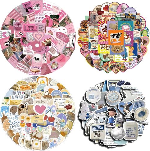 200 Pcs Cartoon Stickers,Graffiti Aesthetic Waterproof Laptop Stickers Decals for Water Bottle Laptop Computer Skateboard Bumper,Aesthetic Vsco Vinyl Stickers for Kids Teens Girls in Saudi Arabia