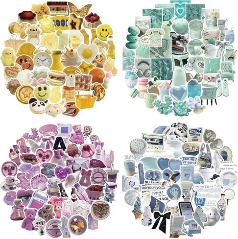 200 Pcs Cartoon Stickers,Graffiti Aesthetic Waterproof Laptop Stickers Decals for Water Bottle Laptop Computer Skateboard Bumper,Aesthetic Vsco Vinyl Stickers for Kids Teens Girls in Saudi Arabia