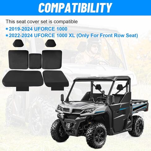 أغطية مقاعد StarknightMT UTV Uforce 1000، غطاء مقعد مقاوم للماء 1680D متوافق مع ملحقات 2019-2024 CFMOTO UFORCE 1000، 2022-2024 Uforce 1000 XL للمقعد الأمامي UFORCE 1000 (مموه) in Saudi Arabia