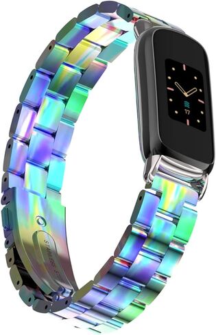 Metal Watchband Compatible with Fitbit inspire 3 Stainless Steel Wrist Strap Bracelet Replacement for inspire3 Smartwatch Accessory for Women Men in Saudi Arabia