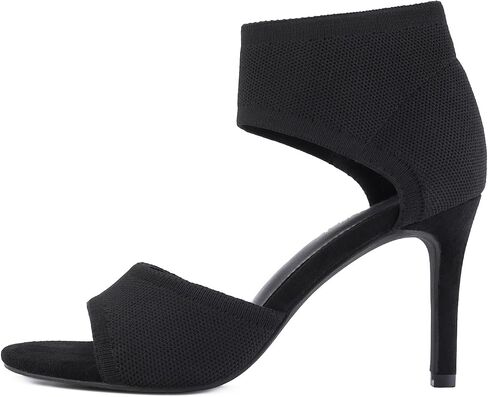 حذاء Shoe'N Tale بكعب عالٍ حتى الكاحل للنساء بكعب ستيليتو مفتوح من الأمام (7.5، أسود) in Saudi Arabia