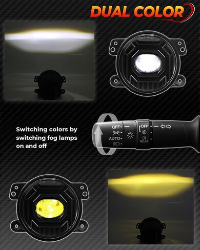 2PCS LED Fog Lights Compatible with 2006-2014 Ford F-150 accessories, OEM Replacement Front Bumper Driving 4-inch Round Fog Lamp Kit in Saudi Arabia