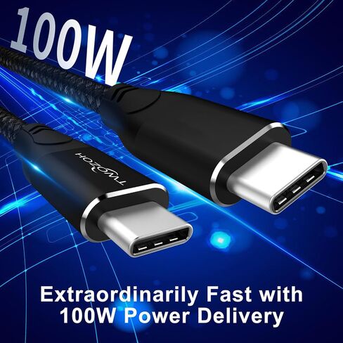 Twozoh USB C to USB C 3.2 Gen 2 Cable 20Gbps Data Transfer 100W PD Fast Charging 4K Video Output Monitor Cord (15FT, Grey) in Saudi Arabia