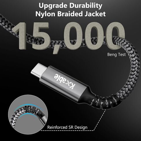 USB C Extension Cable 8 FT, Type-C Male to Female Extender Cord, 4K Video USB 3.1 Gen 2 100W Charging 10Gbps/USB 3.2 Transfer for iPhone 15/ Plus/Pro / 15 Pro Max, Galaxy, MacBook, iPad, PSVR2, More in Saudi Arabia