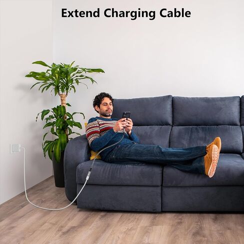 USB C Extension Cable 8 FT, Type-C Male to Female Extender Cord, 4K Video USB 3.1 Gen 2 100W Charging 10Gbps/USB 3.2 Transfer for iPhone 15/ Plus/Pro / 15 Pro Max, Galaxy, MacBook, iPad, PSVR2, More in Saudi Arabia