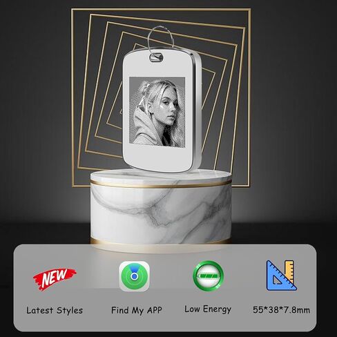 FindXeink E-Ink Finder Tag, Tracker for Apple Find My (iOS only), Custom Picture/Text/Contact, Two-Way Locator, Keychain, Pets, Kids, Luggages (Write Square) in Saudi Arabia